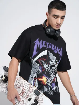 Light Comfort Striped modernity Men's Graphic Print Black Short Sleeves Round Neck Oversized T-Shirt