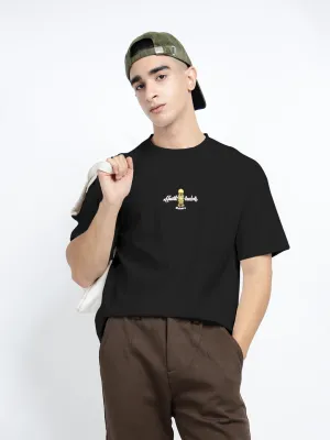 Sporty Active Wear Performance Stretch Men's Graphic Print Black Short Sleeves Round Neck Relaxed Fit T-Shirt