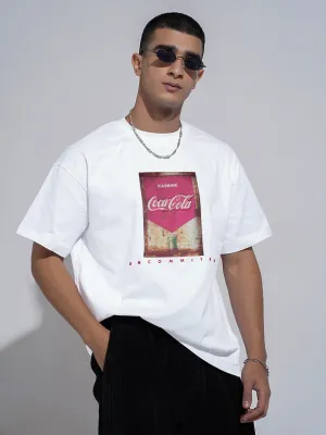 Men's Graphic Print White Short Sleeves Round Neck Relaxed Fit T-Shirt Cozy Comfort Design