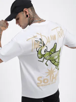 Flexible Comfort graduation Men's Graphic Printed White Relaxed Fit T-Shirt