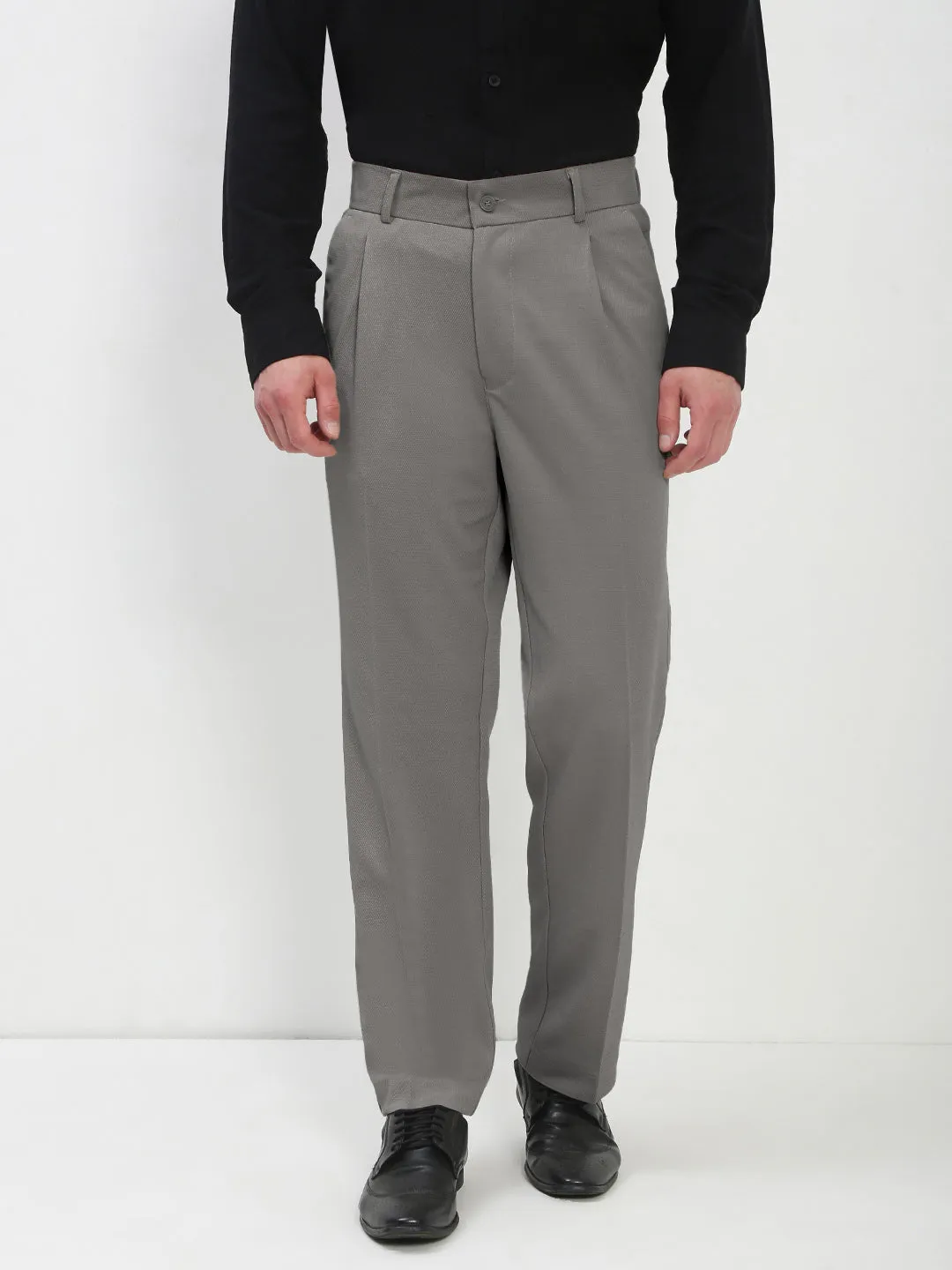 Active Fit Casual Performance Fit Men's Grey Regular Fit Formal Trouser