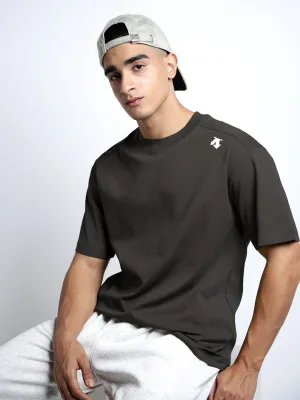 Casual Elegance Durable Stitching Men's Grey Short Sleeves Round Neck Relaxed Fit T-Shirt