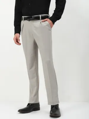Men's Grey Solid Formal Trousers SecureCargoPockets Odor Resistant