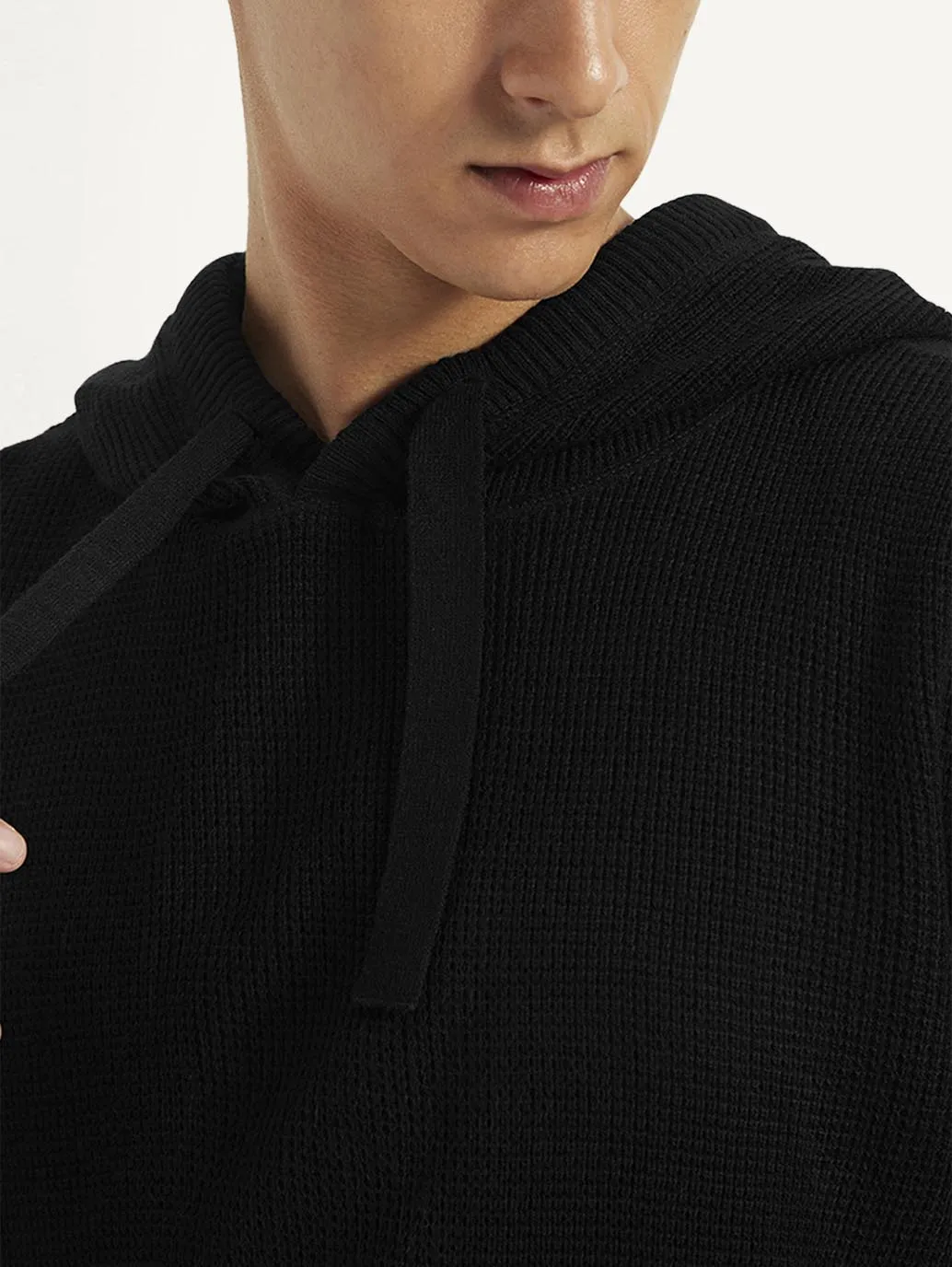Minimal Casual Style Men's Solid Hooded Sweater