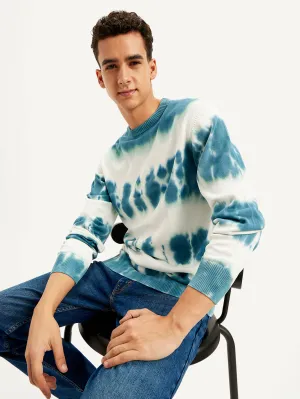 Men's Tie-Dye Crew Neck Sweater LowImpact Dye Process Calm Tones