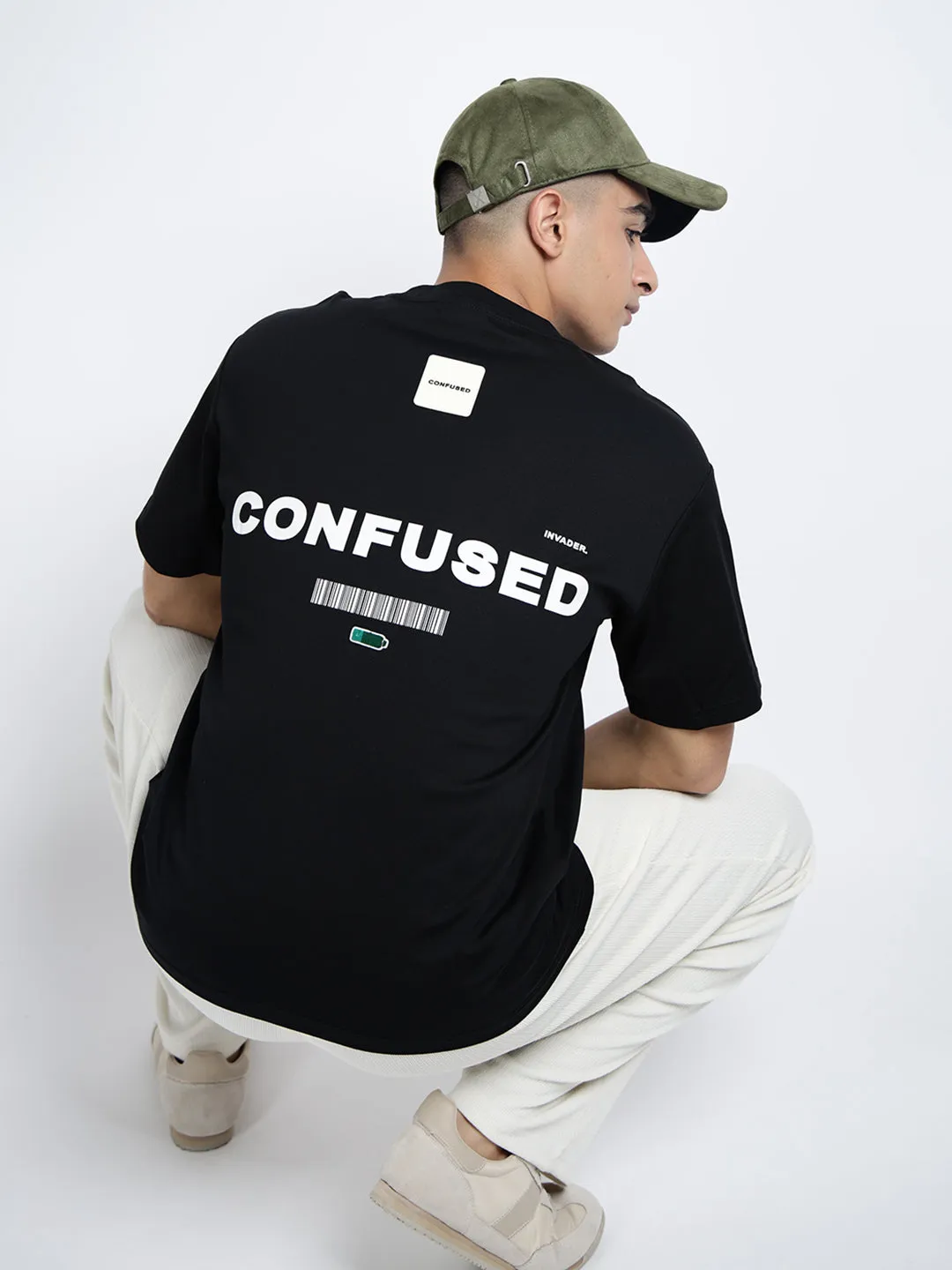 Men's Typography Black Short Sleeves Round Neck Relaxed Fit T-Shirt Active Style Trend Feminine Appeal