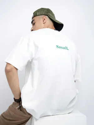 Low Profile Silhouette Cozy Look Wear Men's Typography White Short Sleeves Round Neck Relaxed Fit T-Shirt