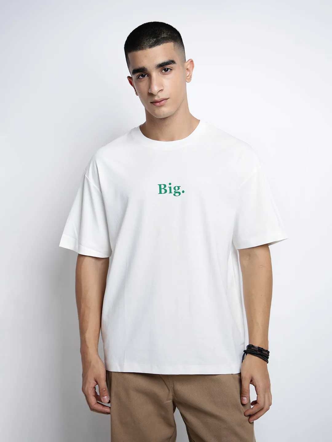 Limited Edition Feminine Touch Men's Typography White Short Sleeves Round Neck Relaxed Fit T-Shirt
