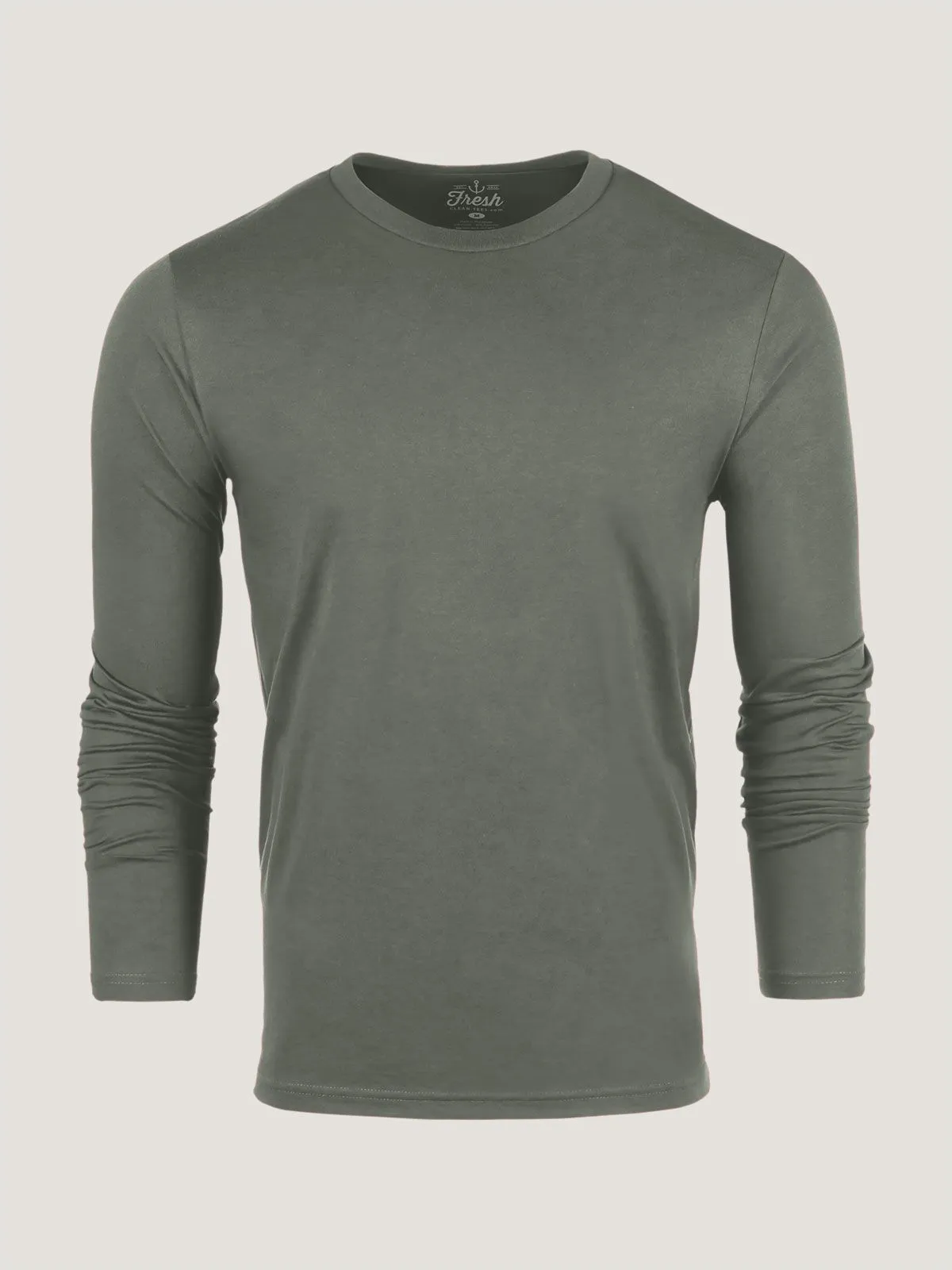 Daily Comfort Mercury Green Long Sleeve Crew Neck