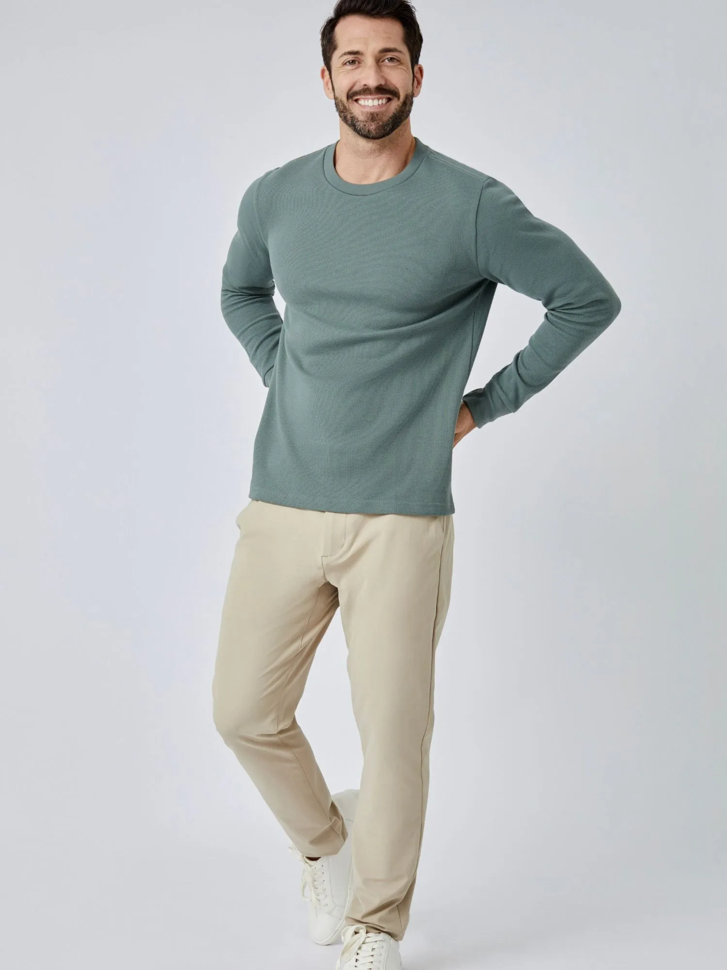 Mercury Green Thermal Long Sleeve Crew Multi Purpose Wear Effortless Comfort