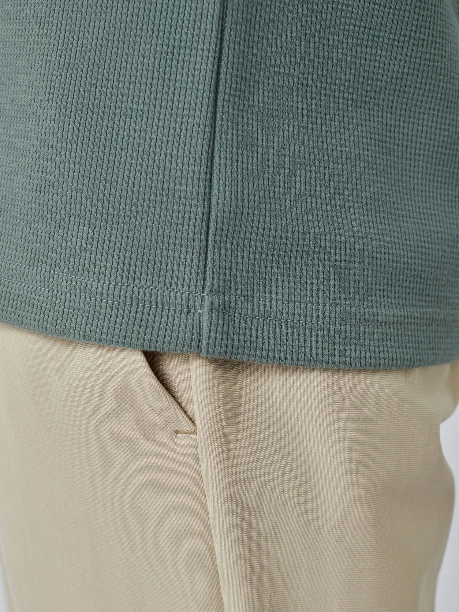 Mercury Green Thermal Long Sleeve Crew Non Irritating Seams Sleek Waistband