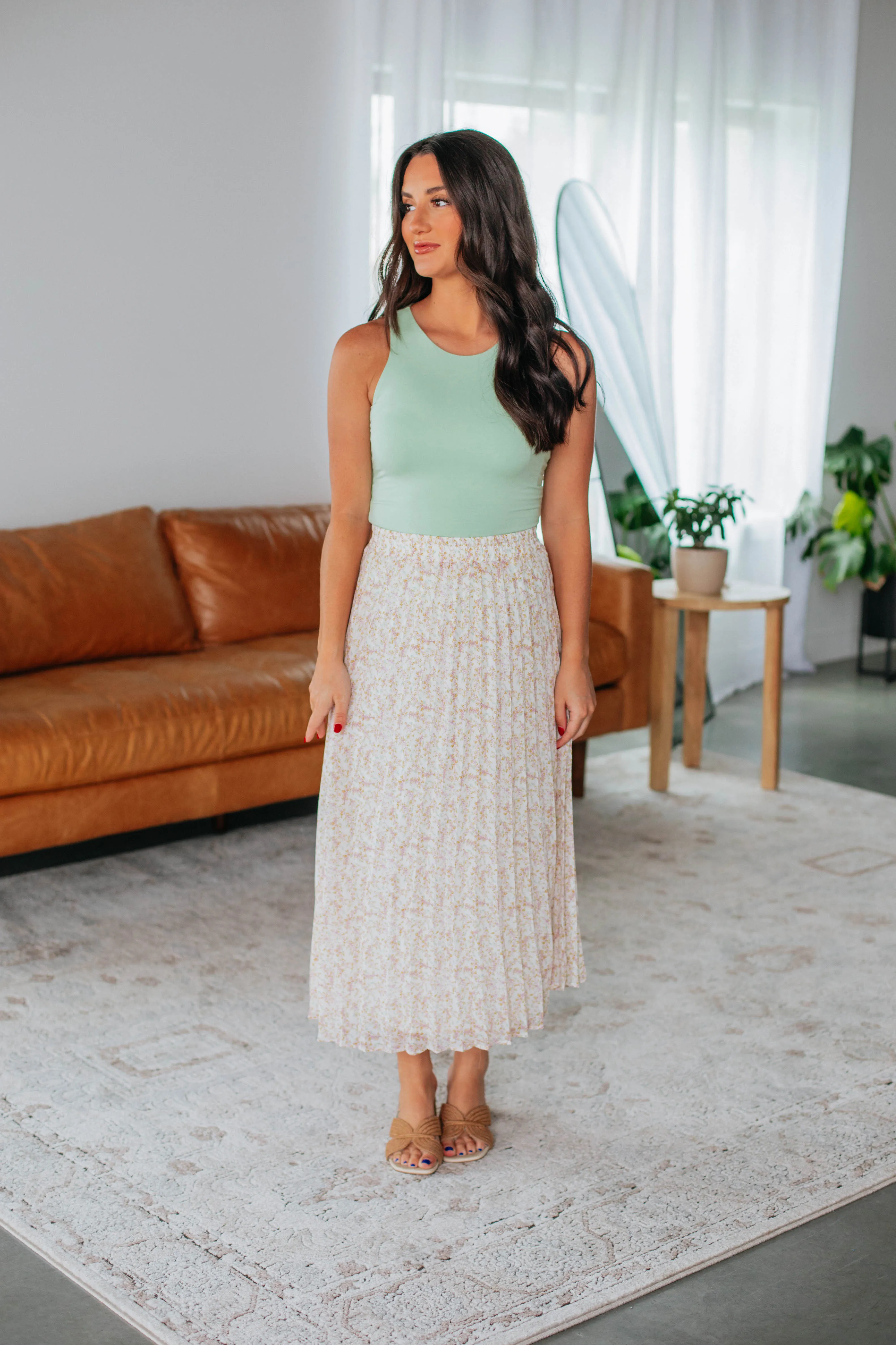 Double Layer Orson Midi Skirt - Cream Mix