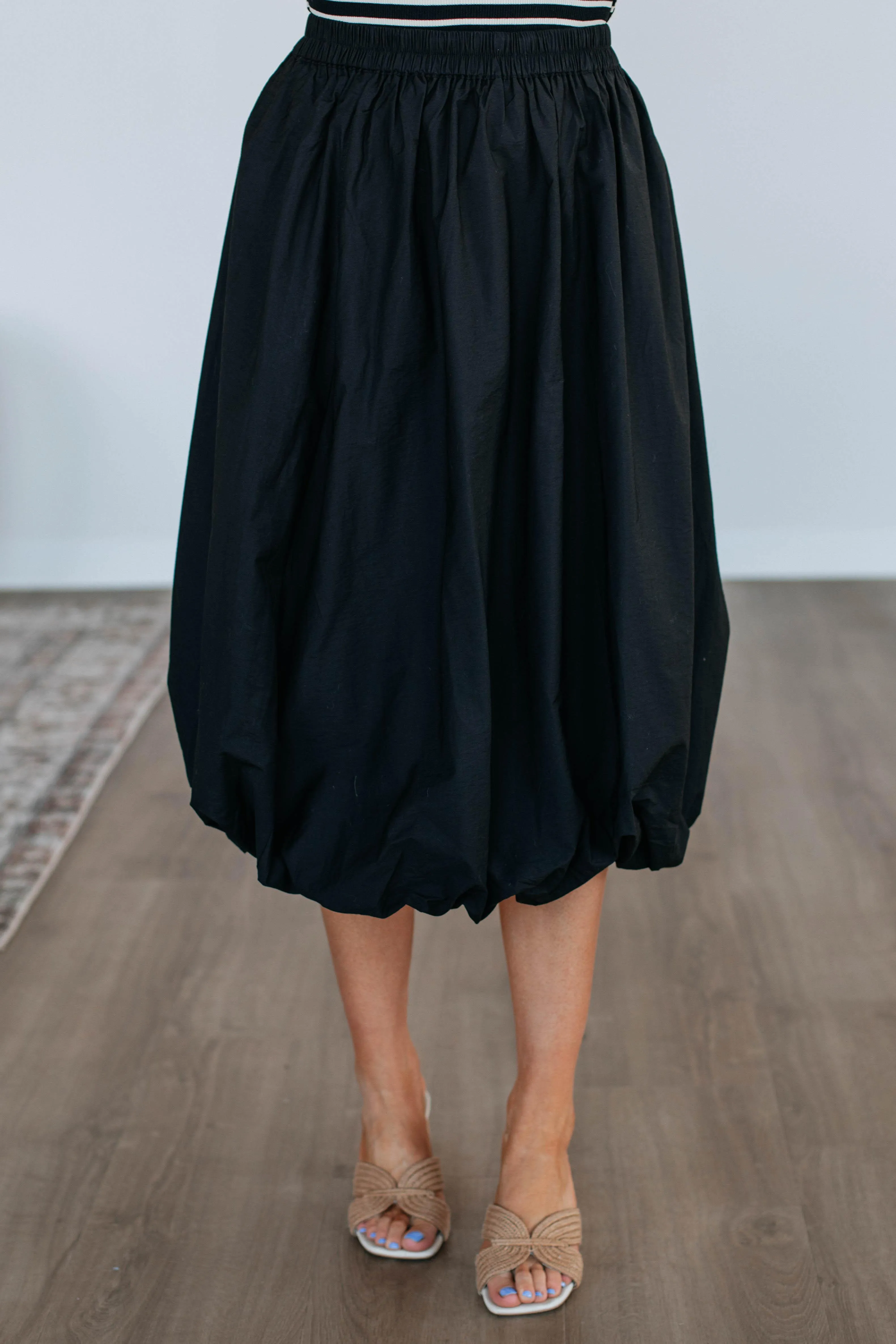 Water resistant coating Mikala Midi Skirt - Black