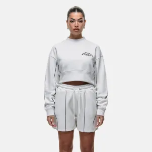 Layer Chic Overlock Vintage White Sweatshirt