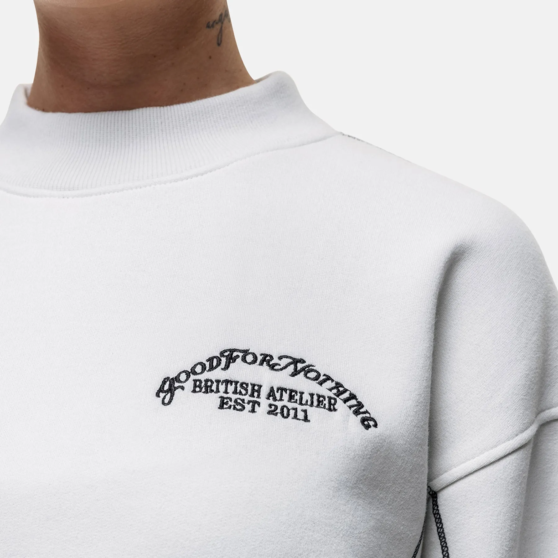 Overlock Vintage White Sweatshirt Core Comfort