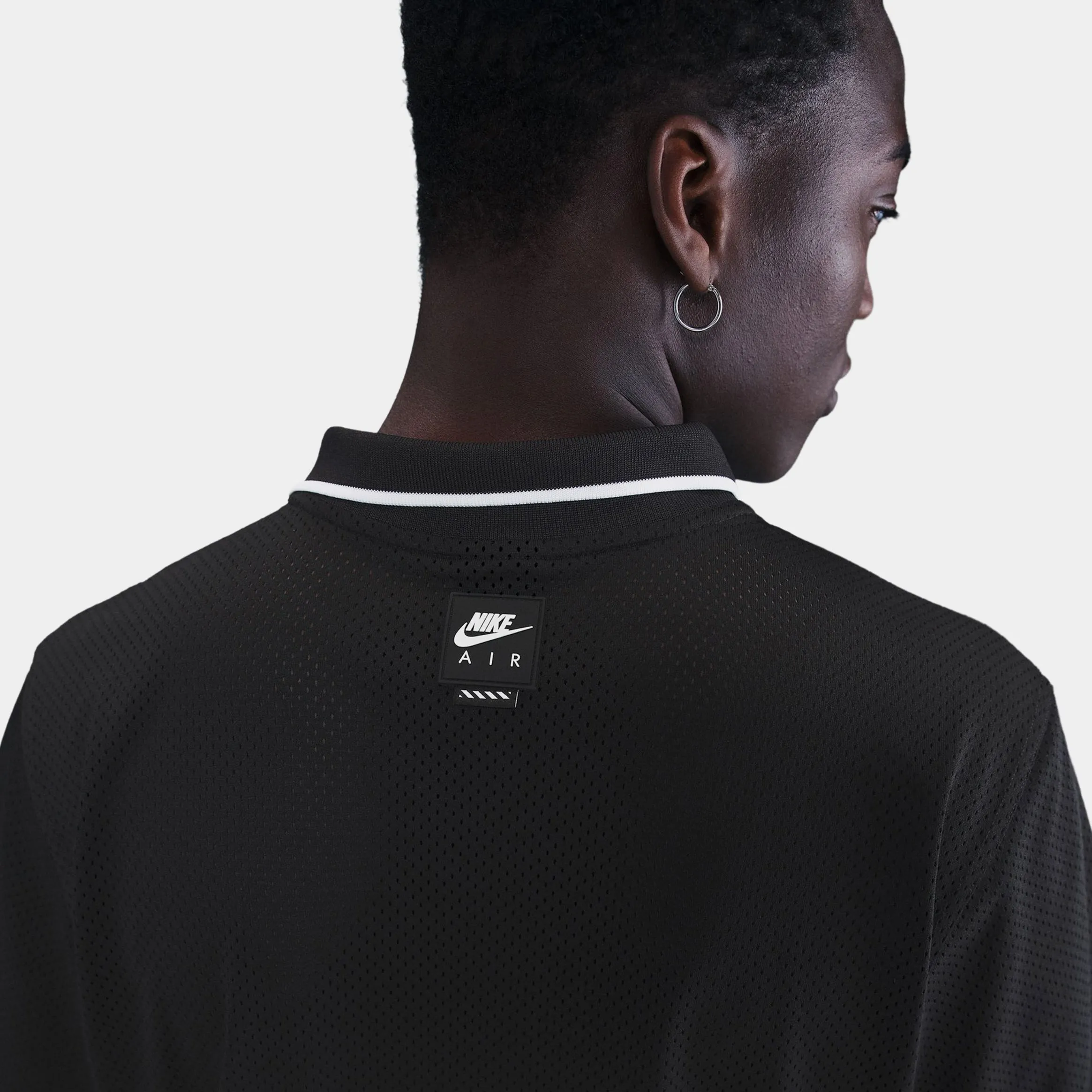 Reflective Safety Details Mesh Detail NSW Oversized Football Mens Jersey (Black/White)