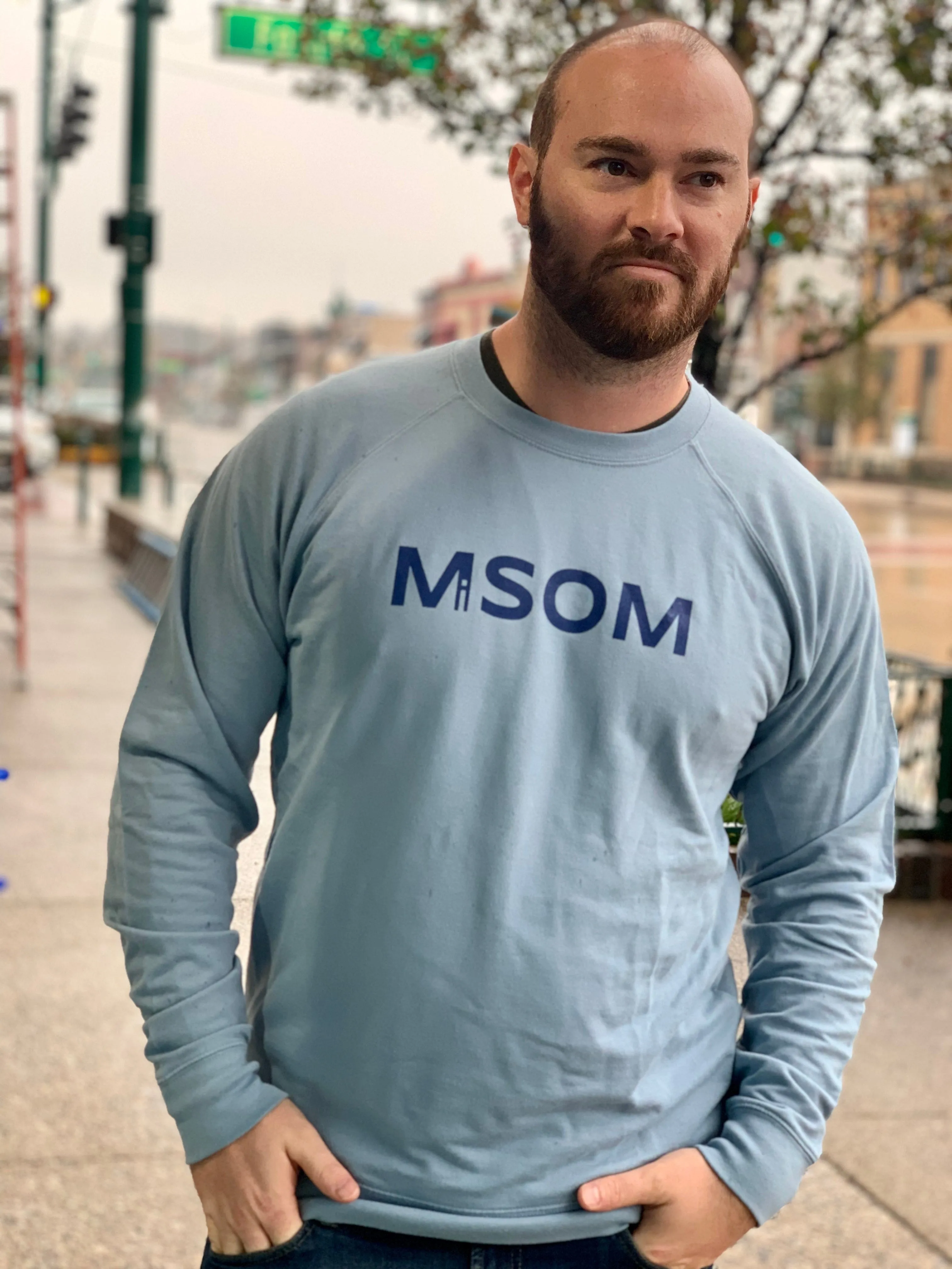 MiSOM Crew Neck - Baby Blue & Bold product yoga friendliness