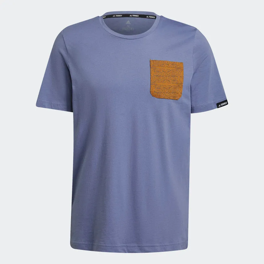 Printed design theater visit adidas TERREX POCKET Graphic Soft Tee | Orbit Violet | Men's