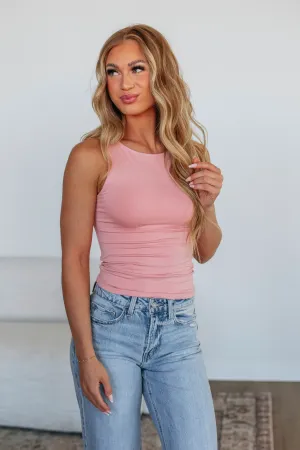 Relaxed Fit Ariel Basic Tank - Blush