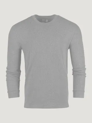 Heather Grey Thermal Long Sleeve Crew Comfort Style Perfect Layer