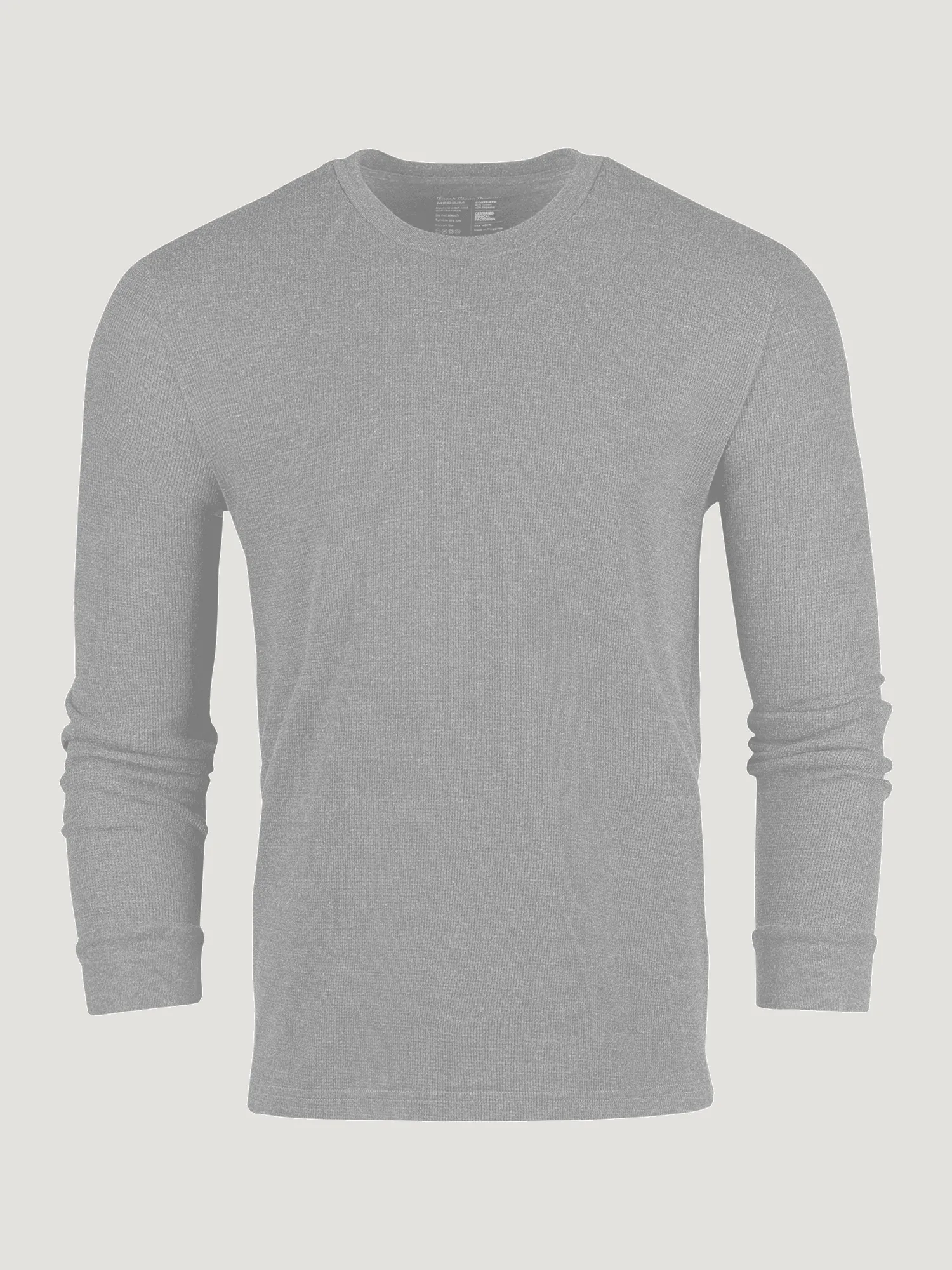 Heather Grey Thermal Long Sleeve Crew Comfort Style Perfect Layer