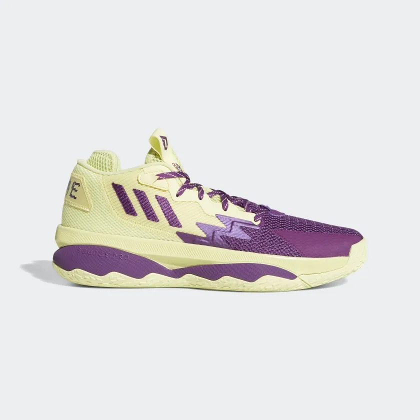 adidas DAME 8 Shoes | Yellow-Purple | Men's Rapid Motion Ankle Collar Padding