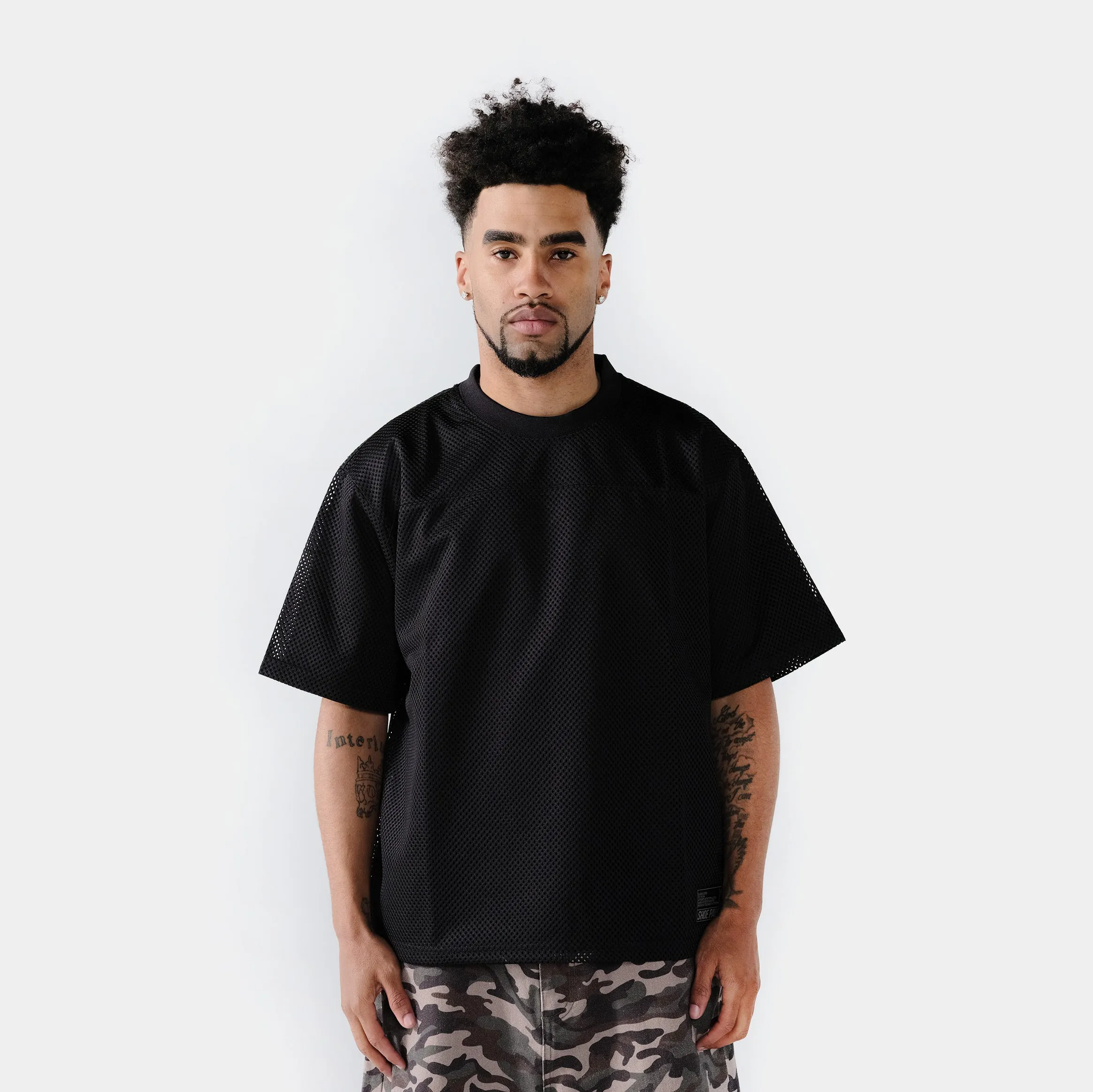 Lean Motion Boxy Mesh Mens Jersey (Black)
