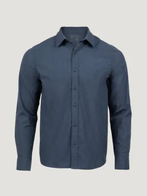 Navy Long Sleeve Button Up Street Trendy Unisex