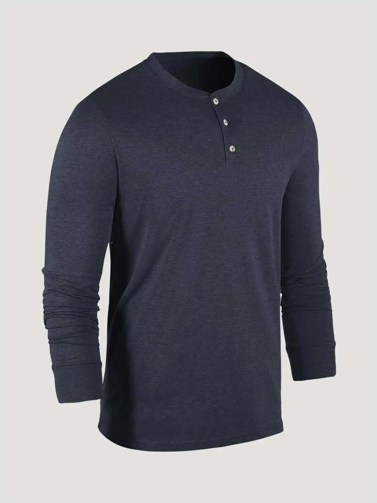 Navy Long Sleeve Henley Striped modernity