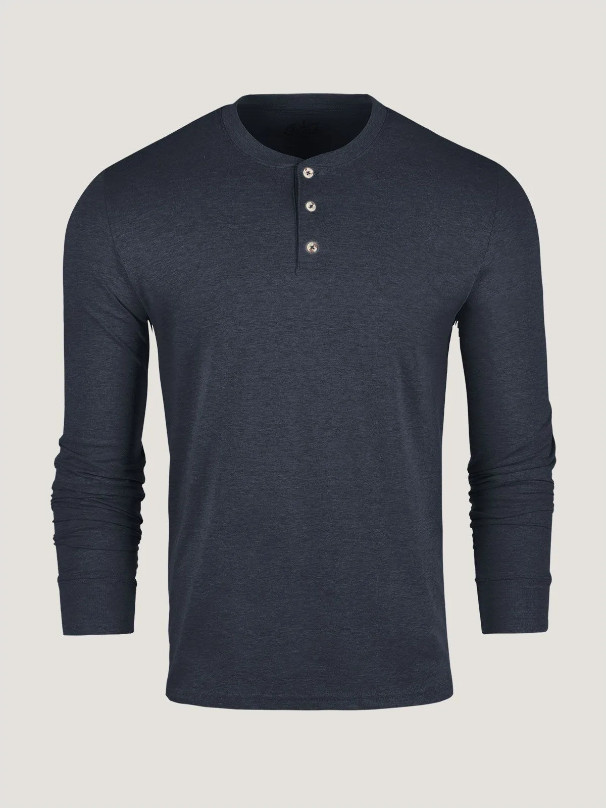 Navy Long Sleeve Henley Layering Fashion