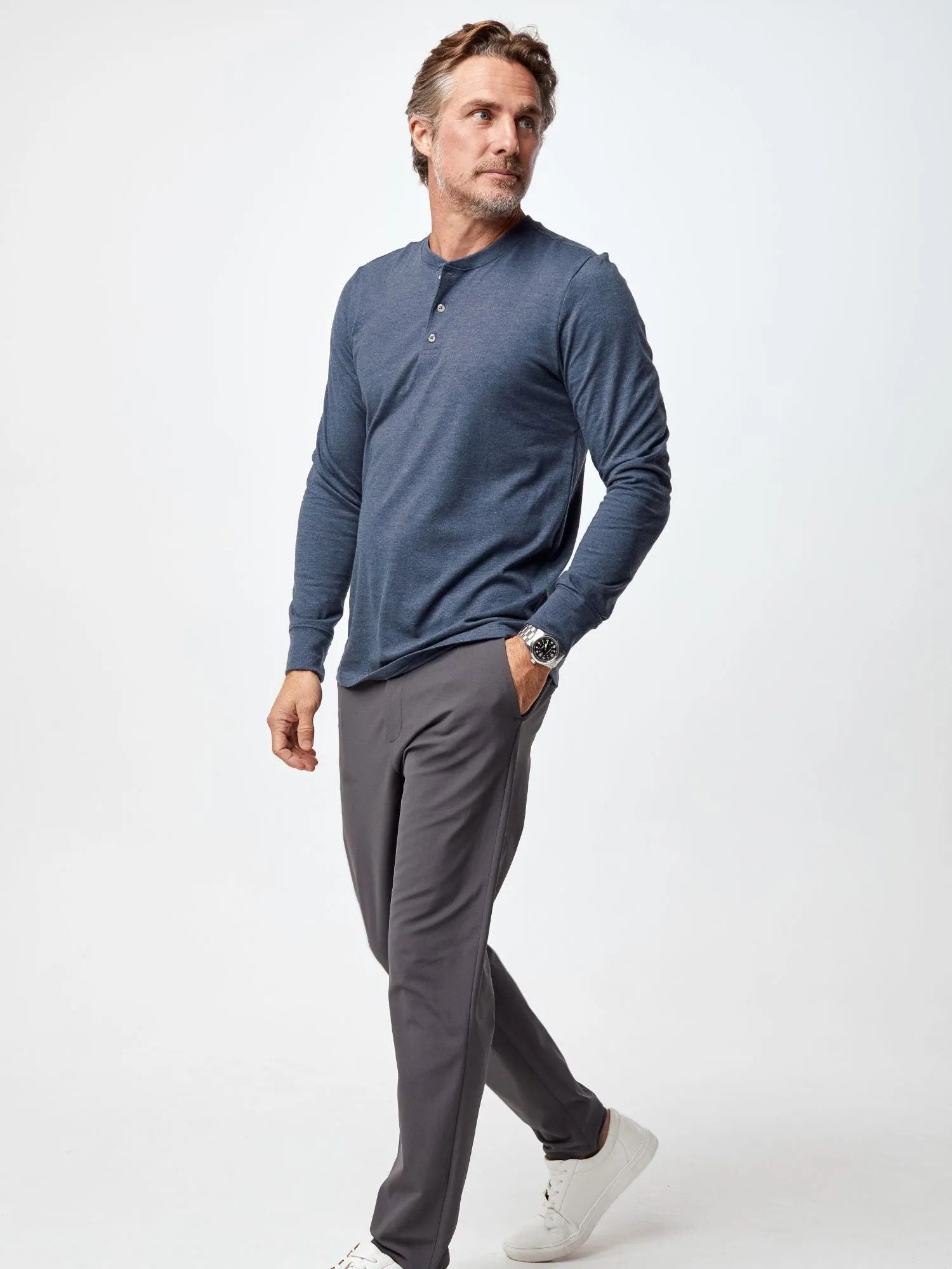 Weekend Fashion Ultimate Wear Navy Long Sleeve Henley