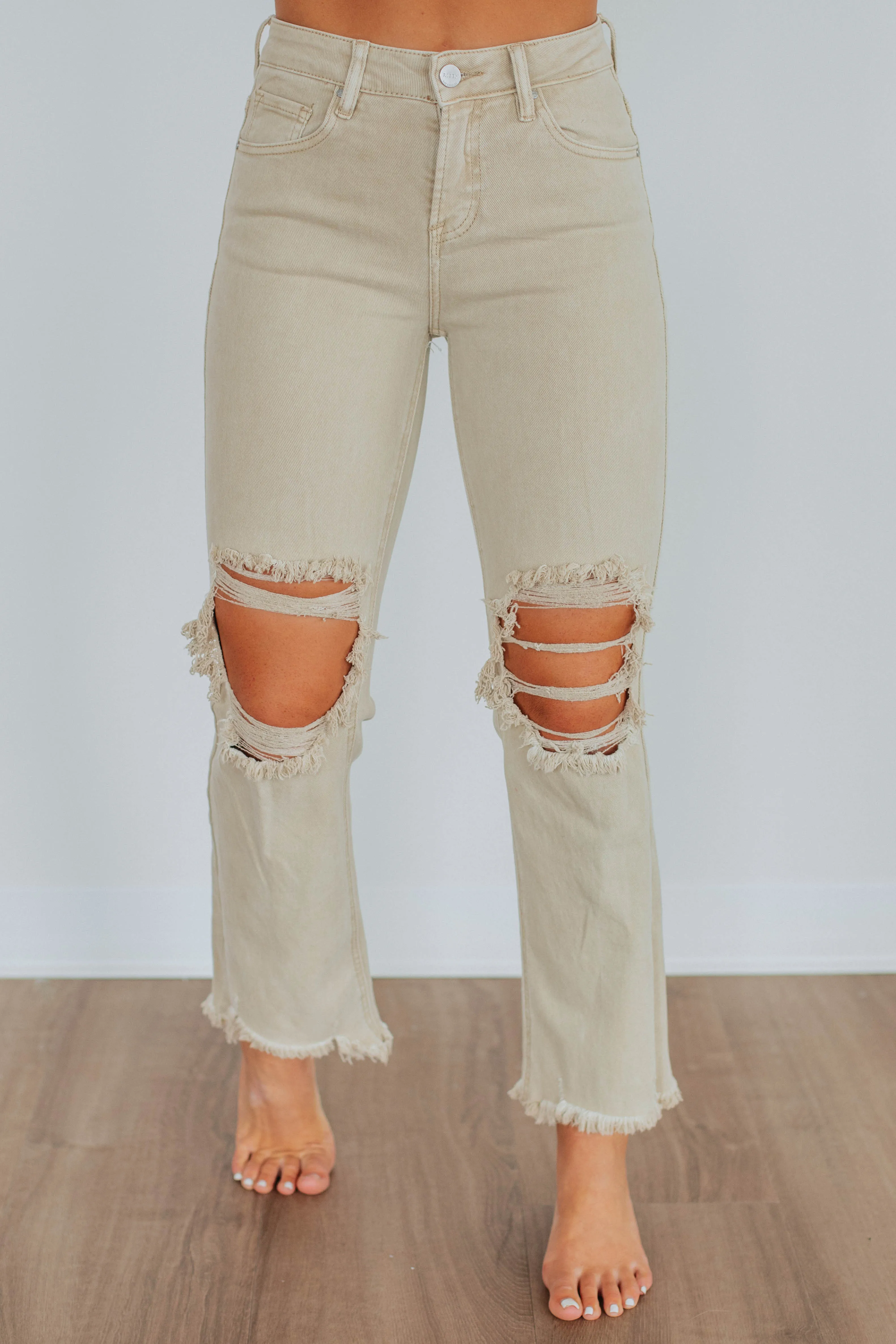 Formal Adult Fashion Spring Mood Bold Look Willow Risen Jeans - Sand
