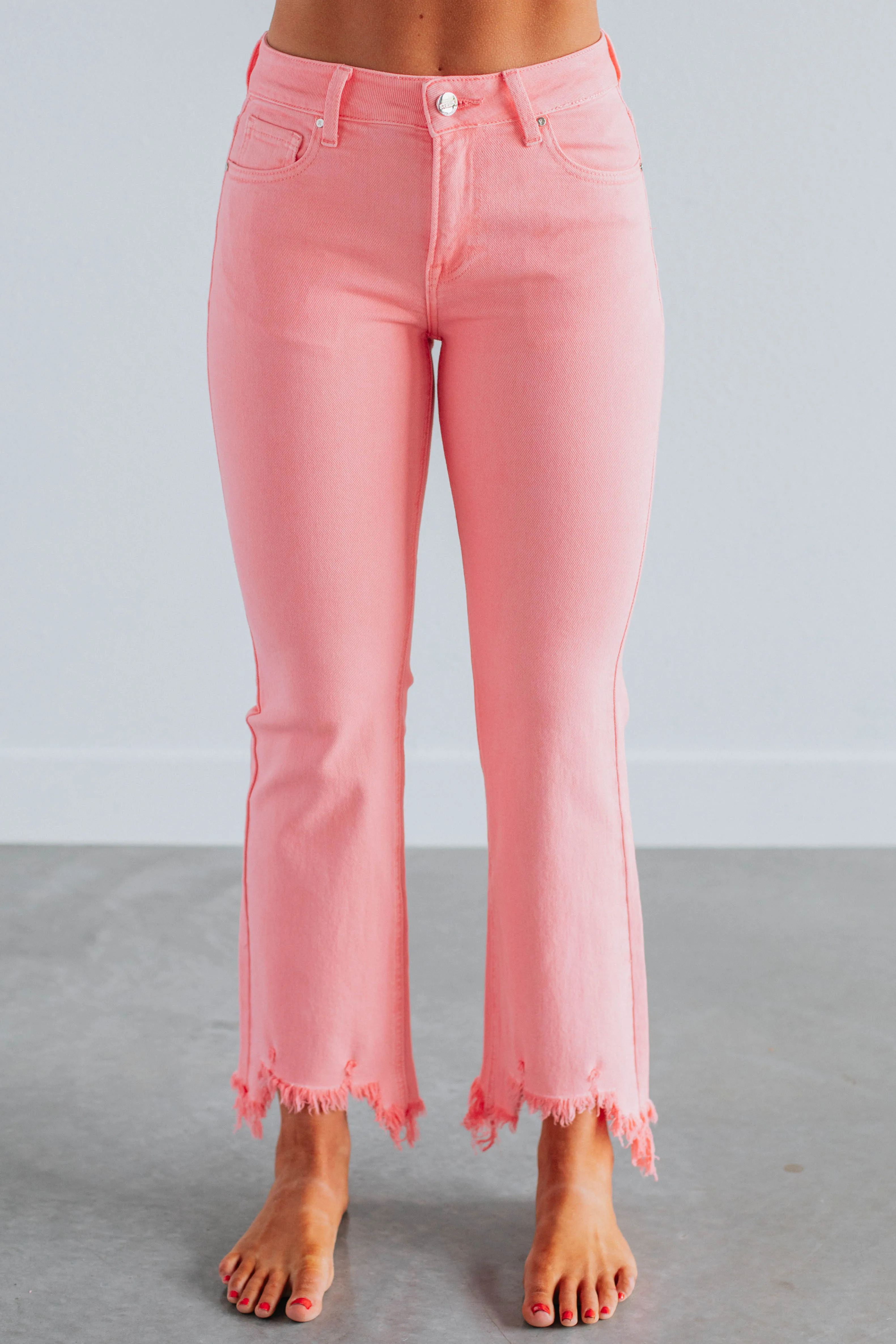 Essential Wear Neona Risen Jeans - Flamingo