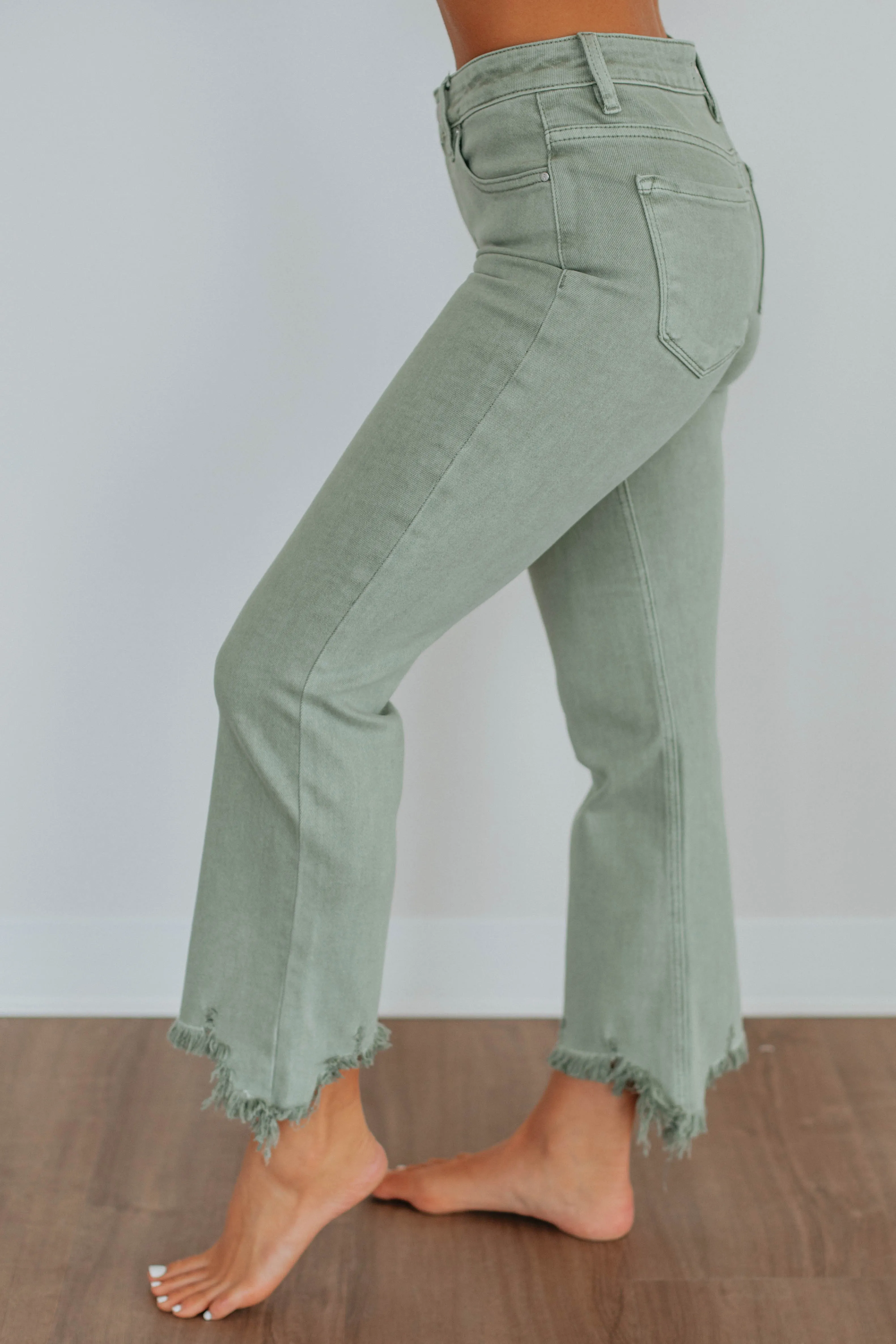 Smart Casual Classic Wear Neona Risen Jeans - Olive