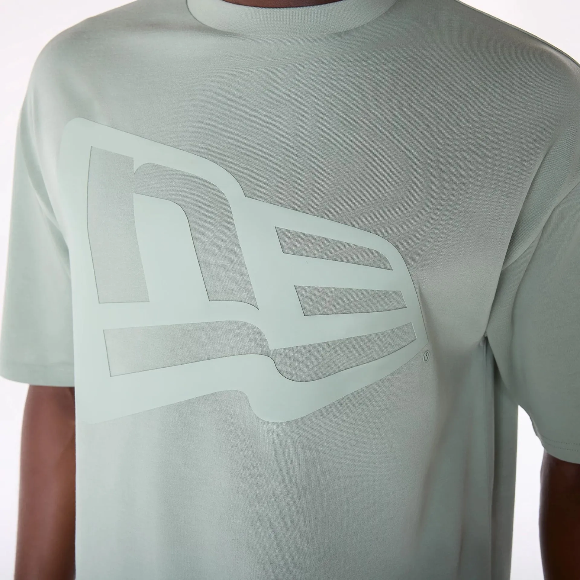 NEW ERA Flag Pastel Green Oversized T-Shirt Cozy Wear Design