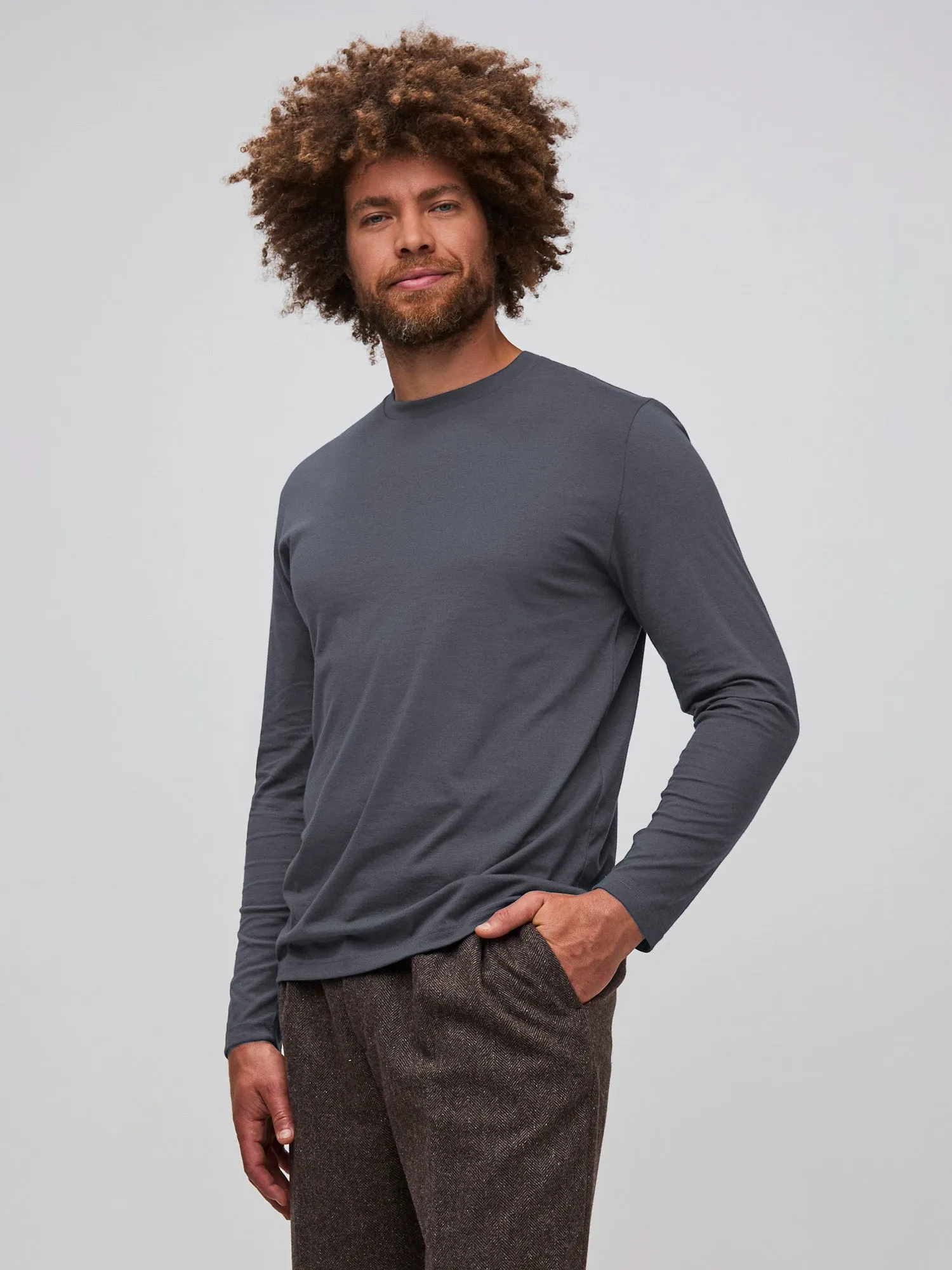 Trendy Comfort Fit Nightfall Long Sleeve Crew Neck