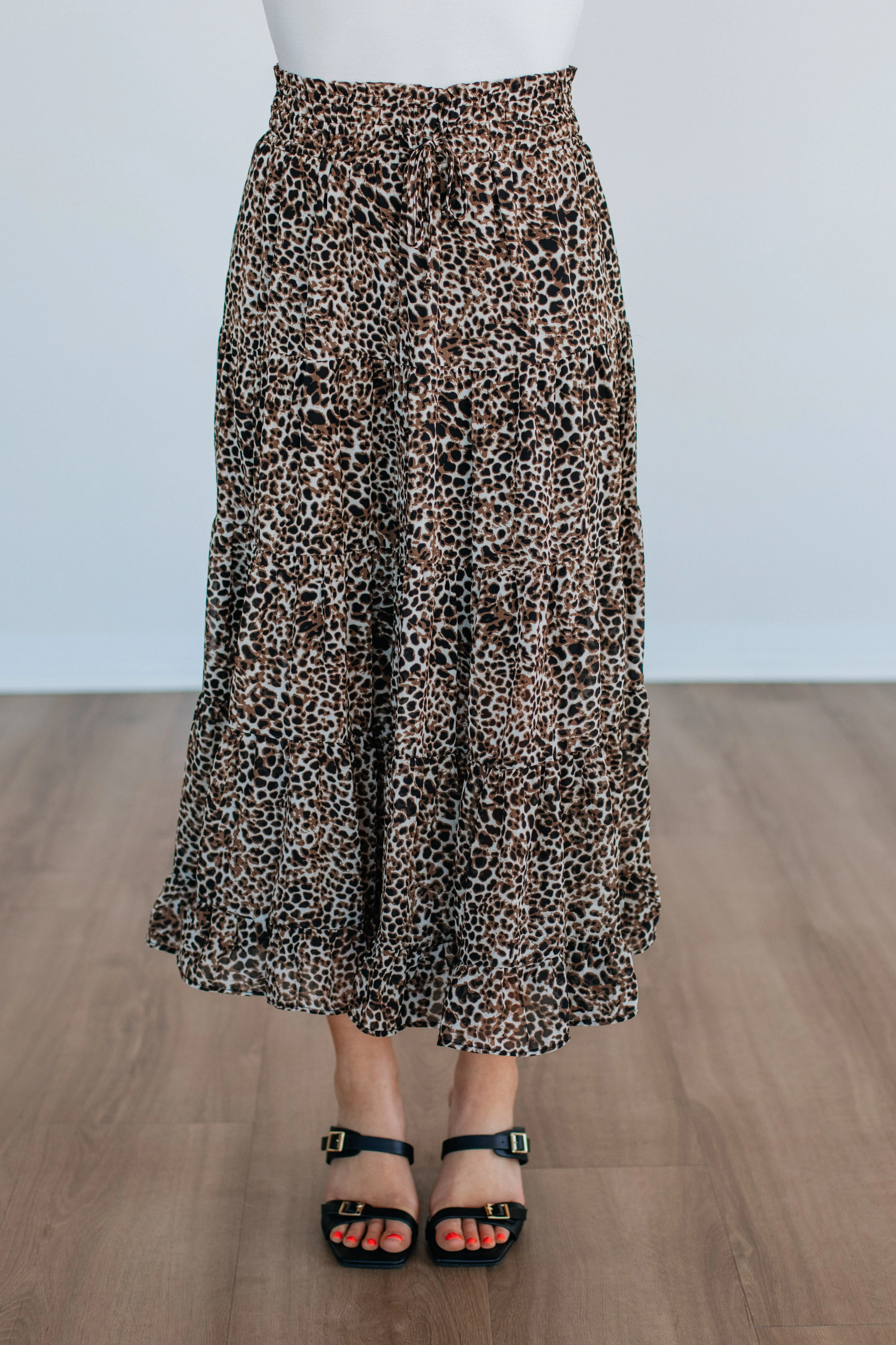 Nisha Leopard Skirt Detail Focus All Occasion