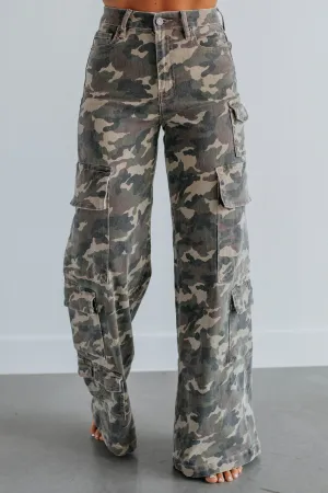 Youth Style Stylish Road Trip Style Match Nori Hidden Cargo Jeans - Camouflage