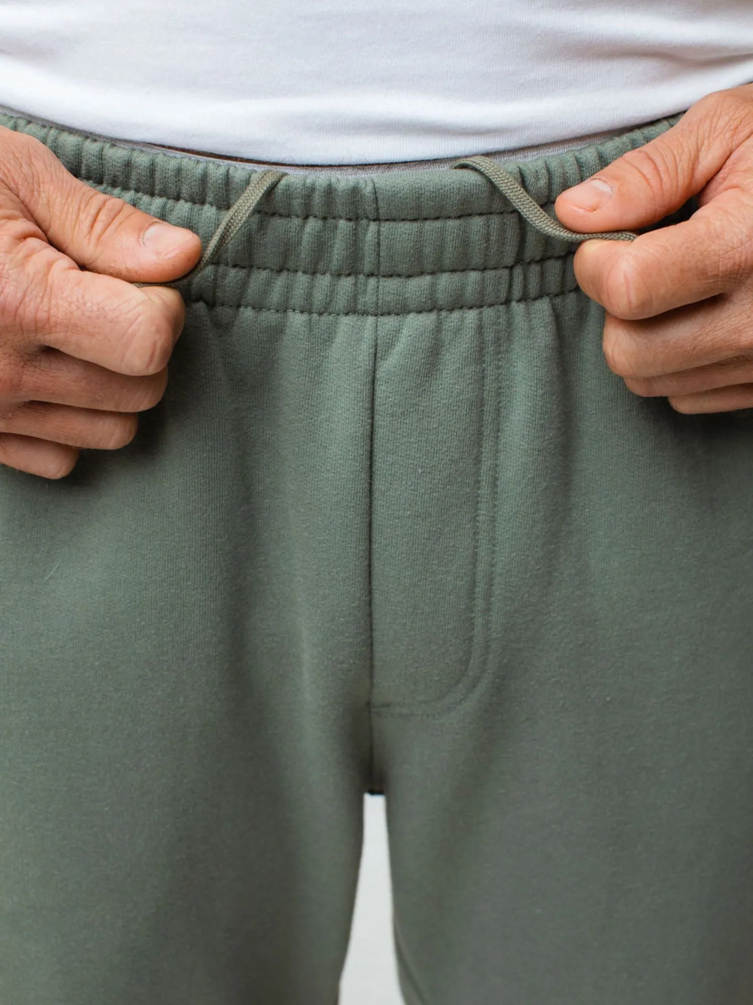 Comfy Feel Sweat Wicking Lining Mercury Green Fleece Sweatpants