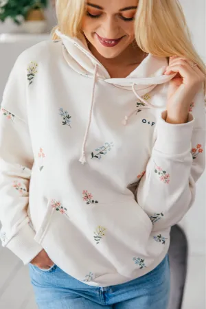 Comfortable fit O&F Floral Print Oversized Hoodie