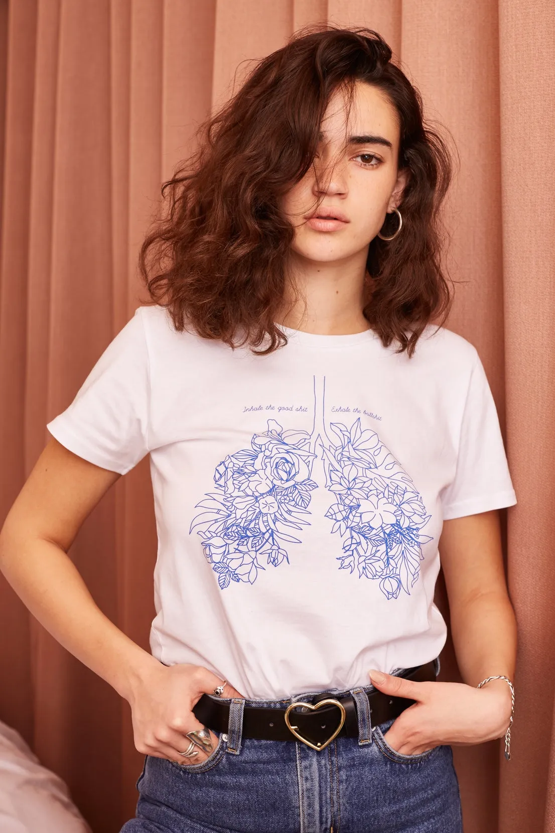 O&F Inhale Exhale Tee Layered Neckline