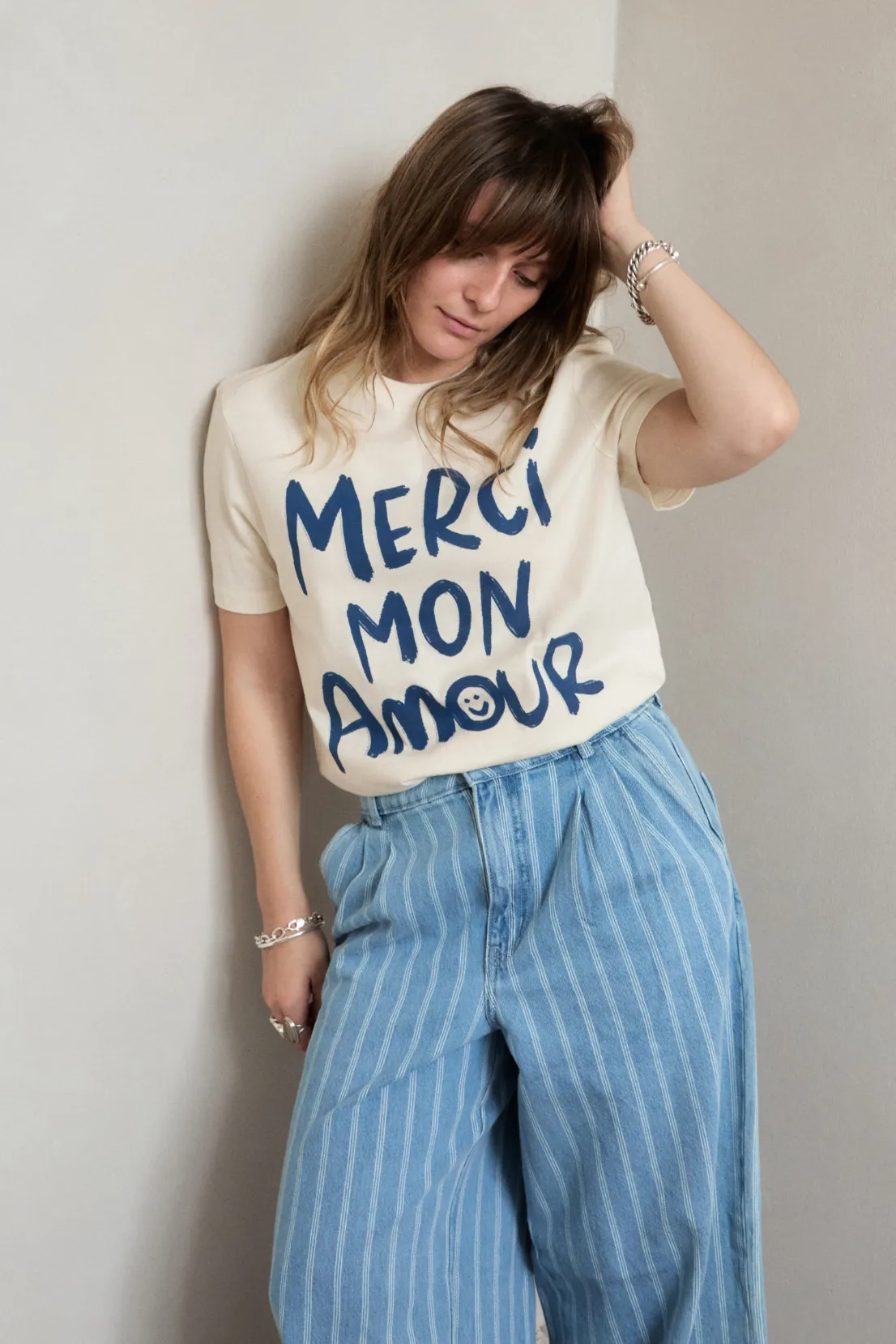 O&F Merci Mon Amour Tee dry cleanable Casual Touch