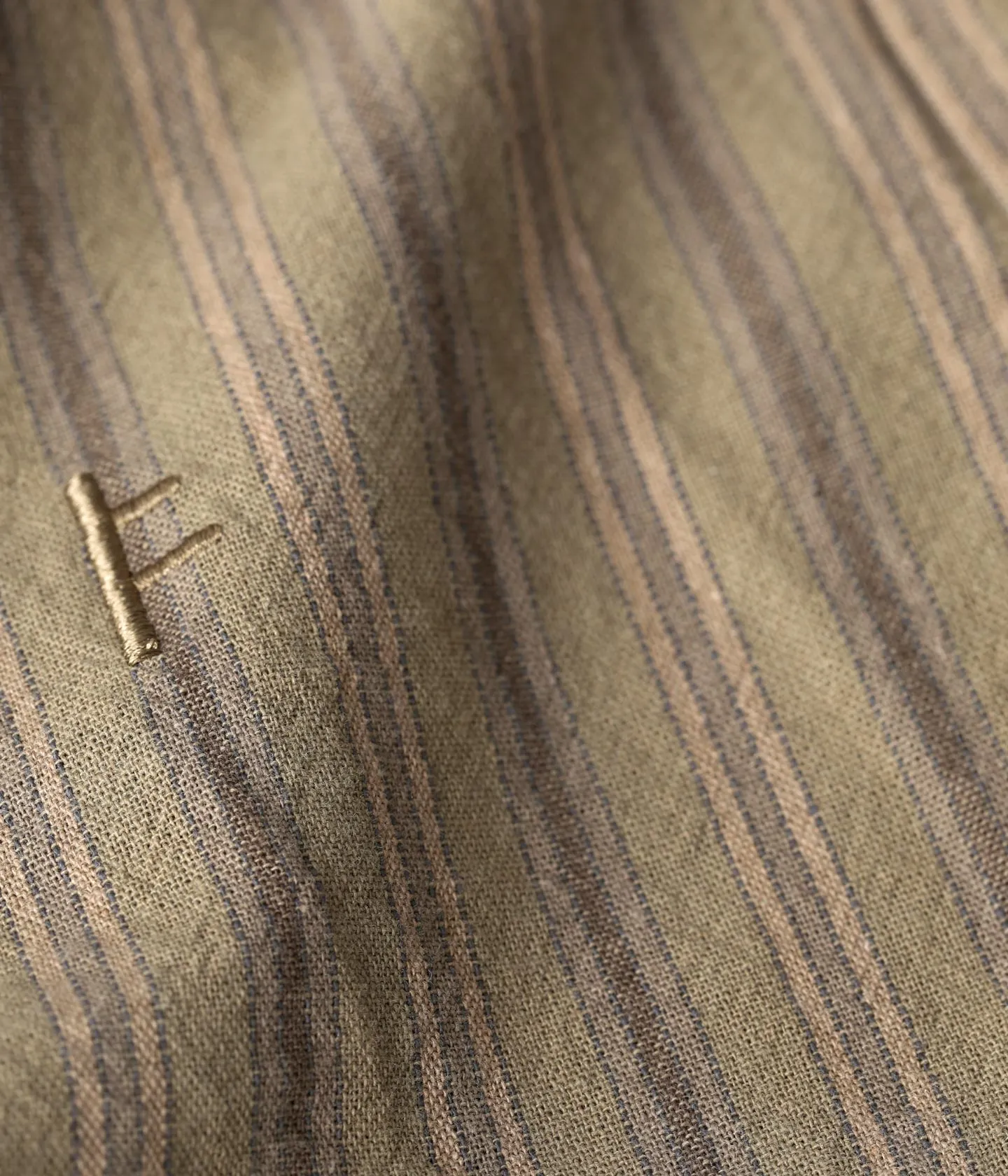 REYNOLDS STRIPED SS SHIRT // MOSS Colorfast Material