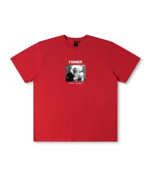 Relaxed Fit WAR POODLE T-SHIRT // WASHED RED
