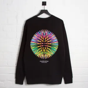 Minimalist Look Versatile Layer Orb 031 Disco Psychedelia Back Print - Sweatshirt - Black