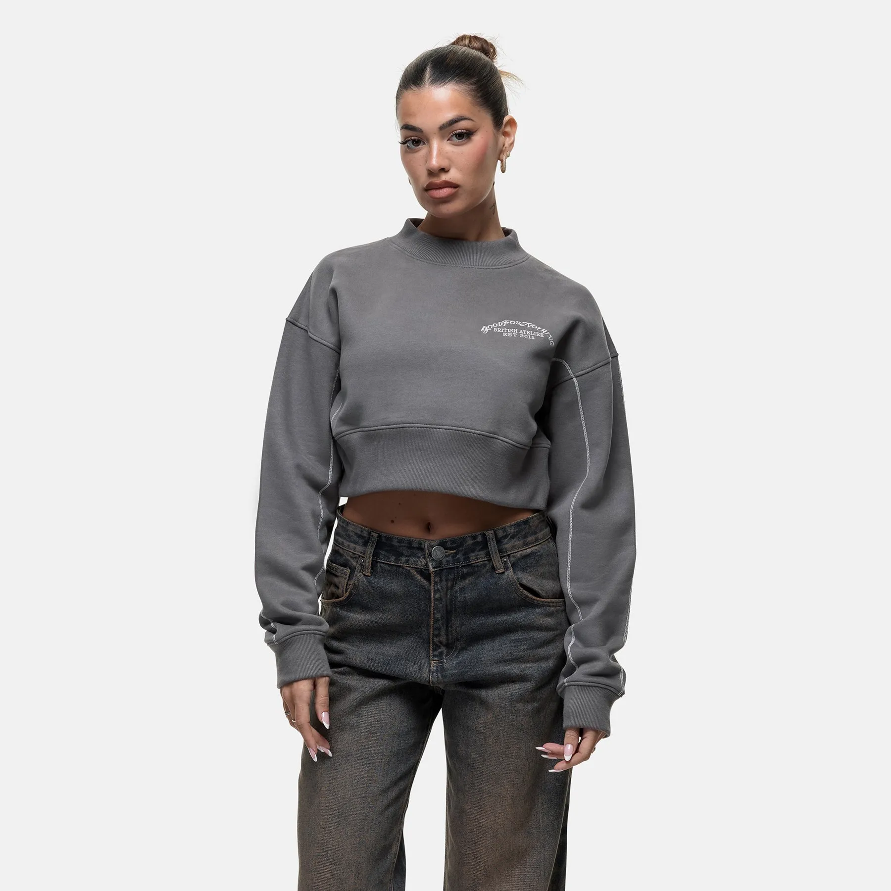 Overlock Washed Gunmetal Hoodie Metallic colors Cozy Hoodie Wear