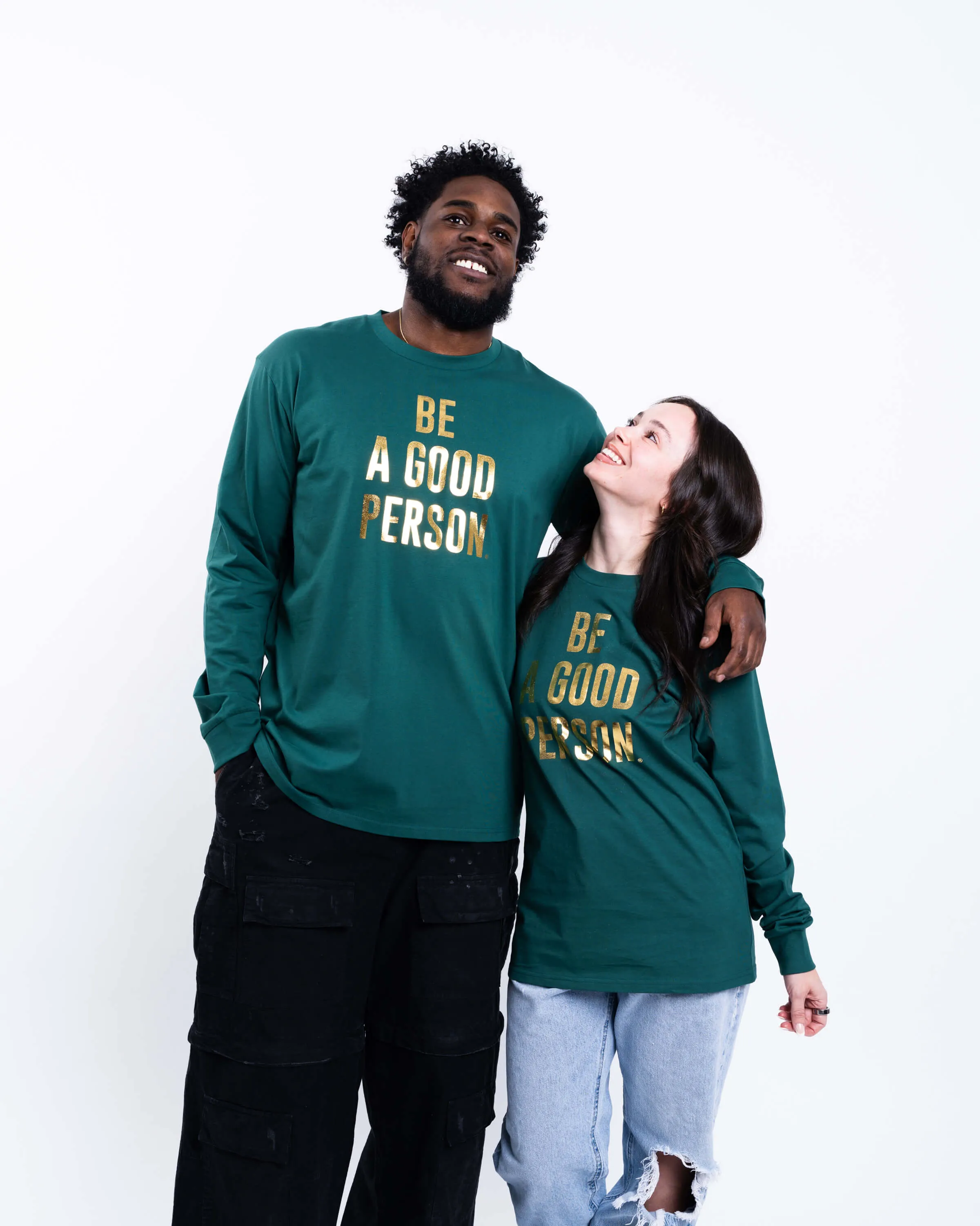 Foil Long Sleeve - Green/Gold graduation Chilly Day Comfort