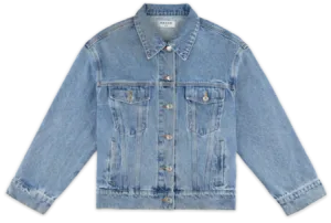 Two Tone Design Oversized Denim Jacket