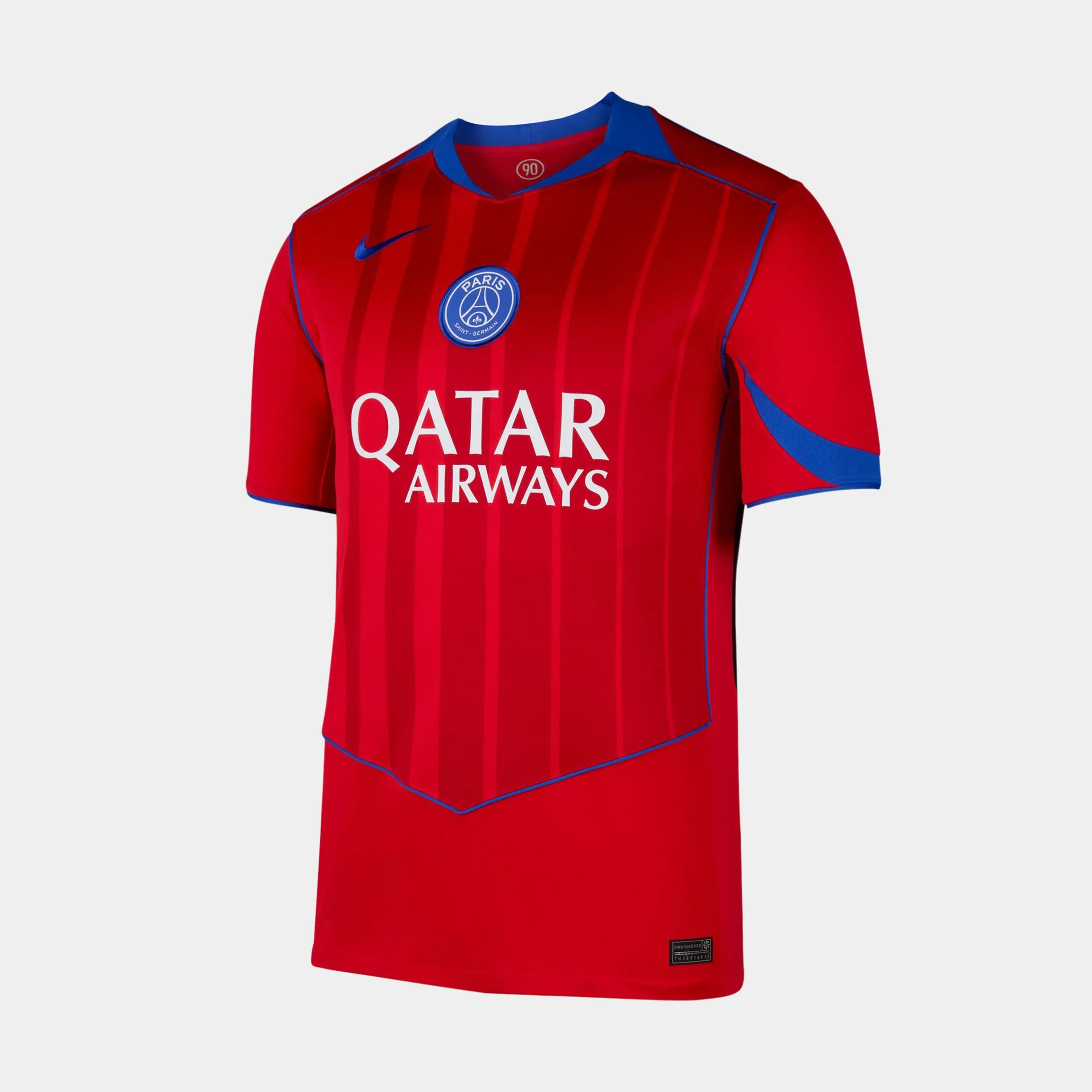 Paris Saint Germain Third Stadium 2025/26 Replica Mens Jersey (Global Red/Sport Red/Hyper Royal) Laser Cut Vents Hollow Core Fiber