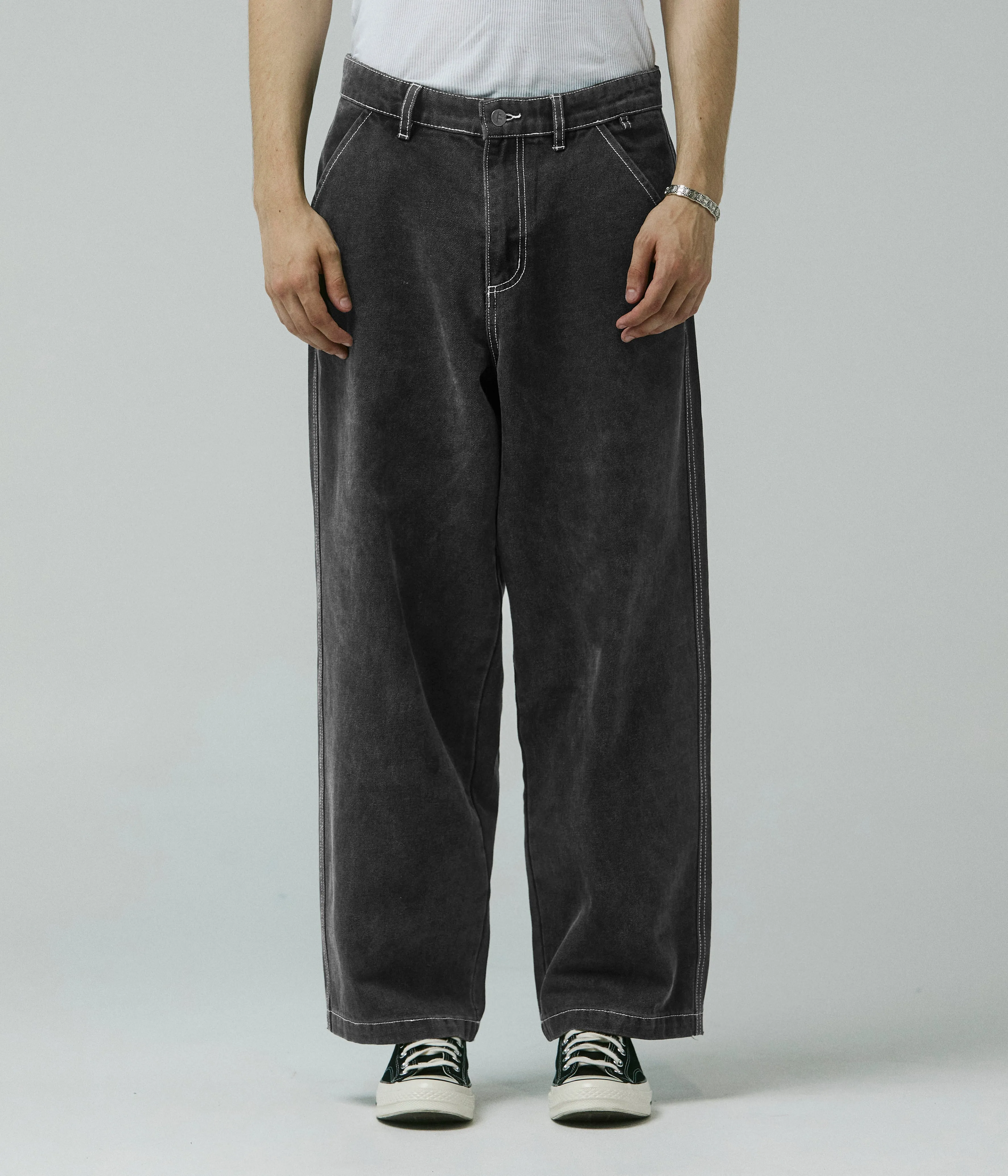 Timeless Style REYNOLDS FLATLINE DENIM PANT // WASHED BLACK